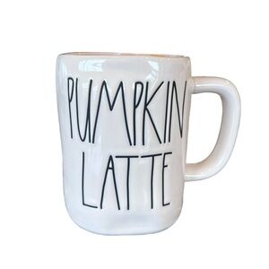 Rae Dunn Pumpkin Latte Large Letter Coffee Mug Farmhouse Thanksgiving Decor NWOT